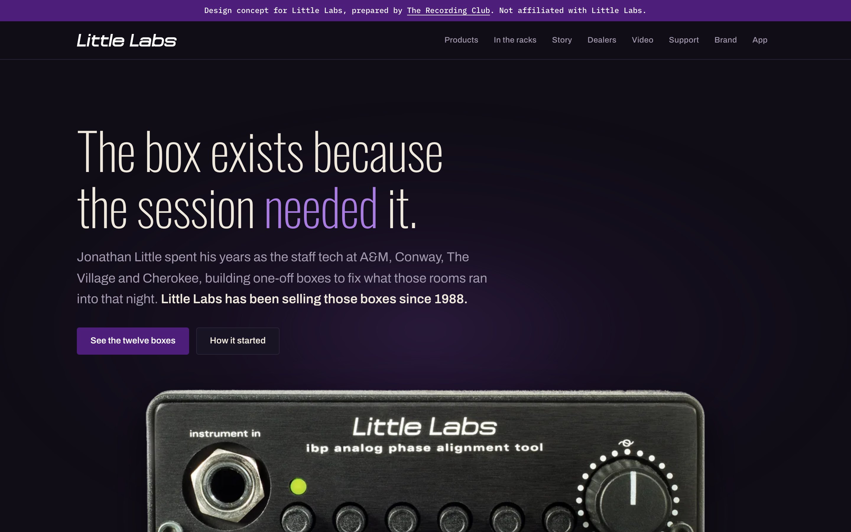The redesigned Little Labs home page